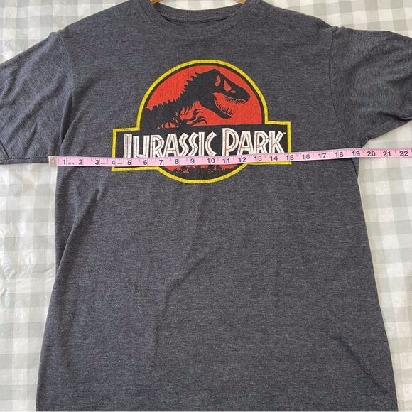 JURASSIC Park movie tee medium short sleeves unisex grey charcoal 50% cotton - Picture 8 of 12